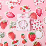 Autocollant d�coratif en papier fruit rose fraise, etiquette scrapbook agenda, kawaii, papeterie fournitures ...