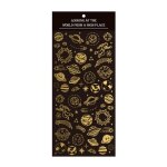 Autocollant d'estampage dor� brillant, th�me voyage / espace extra - atmosph�rique, 2 pi�ces, nouveaut� ...