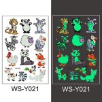 Autocollants de faux tatouage temporaire lumineux, licorne, dessin anim, lueur, papeterie autocollante, ...
