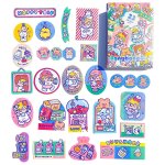 Autocollant de fille de dessin anim� de style cor�en ins, etiquette de d�coration kawai de fournitures ...