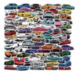 Autocollants graffiti pour voiture de course, 100 pi�ces, autocollants imperm�ables pour ordinateur portable, ...