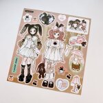 Autocollants guka de style japonais et coren, matriel de manuel, bandes dessines y2k, personnages ...