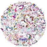 Autocollants kawaii, 100 pices, pour licorne, dessin d'animal, graffiti, etanche, mignon, a faire soi ...