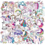 Autocollants licorne motif dessin anim, etiquette etanche, graffiti mignon, pour bricolage, bagages, ...