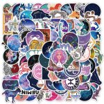 Autocollants mignons de 12 constellations, 100 pi�ces, pour bricolage, skateboard, voiture, moto, bagages, ...
