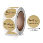 Autocollants mignons en papier kraft de 500 cm, etiquettes de d�coration d'emballage de cadeau d'affaires, ...