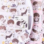 Autocollant en papier garçon et panda, etiquette scrapbook décorative, kawaii, pour journal intime planificate ... Autocollant en papier garçon et panda, etiquette scrapbook décorative, kawaii, pour journal intime planificate ...