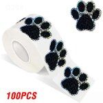 Autocollants de rcompense d'empreinte de patte de laser bleu, chien, chat, patte d'ours, attro pour ...
