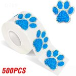 Autocollants de rcompense d'empreinte de patte de laser bleu, chien, chat, patte d'ours, attro pour ...