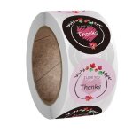 Autocollants de remerciement faits a la main, etiquettes de scellage pour emballage de mariage, color, ...