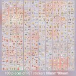 Autocollant sries petites bouffantes en pet, etiquette kawaii, papeterie de haute qualit, matriel ...