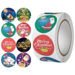 Autocollants de thme de nol joyeux, sceau attro, cadeau de bricolage, cuisson, enveloppe gt, dcor ...