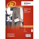 Avery lot de 20 pochettes en plastique pour badge. 60x90mm