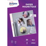 Avery lot de 3 c9420s - 3 feuilles de papier magn�tique brillant qualit� photo, a4 blanc jet d'encre