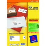 Avery lot de 5 boites de 2400 etiquettes blanches multi usages 70x37mm pour laser jet d'encre et copieur ...