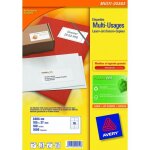 Avery lot de 5 boites de1600 etiquettes blanches multi usages 105x37mm pour laser. jet d'encre et copieur ...
