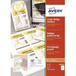 Avery 50 pochettes badges grand format 52 inserts imprimables - 148x105mm - transparent 4834xl