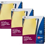 Avery intercalaires jan - dec pour classeurs a 3 anneaux, ensembles de 12 onglets, onglets pr - imprims ...