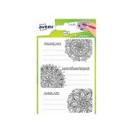 Avery sachet de 15 etiquettes matires scolaires design coloriage format 76 x 34 mm
