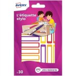 Avery sachet de 30 etiquettes stylos jaune / orange avery