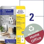 Avery - zweckform lr3655 - 10 etiquette 210 x 148 mm papier recycl� blanc 20 pc(s) permanente etiquette ...