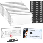 Badge aimant�, 10 pcs badges nominatifs magn�tiques, 78 x 32 mm badges magn�tiques avec 3 aimants puissants, ...