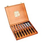 Bahco 424 - p lot de 8 gouges de sculpteur biseautes coffret en bois bah424ps8 import grande bretagne ...