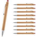 Bamboo lot de 10 stylos a bille en bambou rouge stylos durables a encre bleue avec mine interchangeable ...