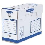 Bankers box bo�te archives dos de 20 cm heavy duty. montage manuel, en carton blanc / bleu.