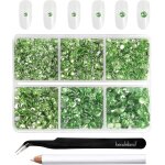 Beadsland ss6 - ss20 lot de 4300 strass ronds verts a dos plat pour bricolage 6 tailles avec pincettes ...