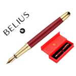 Belius stylo - plume soiree aluminium details et attributs or encre bleue coloris bordeaux dans coffret ...
