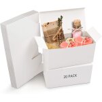 Belle vous boite cadeau blanc kraft (lot de 20) - boite cadeau vide de 23x 11, 5x 11, 5cm - boite carton ...