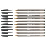 Bic lot de 10 stylos a bille cristal large 1, 6 mm noir Bic lot de 10 stylos a bille cristal large 1, 6 mm noir