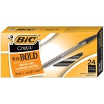 Bic lot de 24 stylos a bille cristal large 1, 6 mm noir