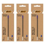 Bic lot de 3 etuis de 3 recharges pour stylo bille cristal re�new pointe moyenne bleue