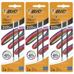 Bic lot de 3 packs 2 recharges pour stylo - bille 4 colours smooth s noir