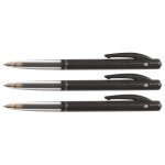 Bic lot de 3 stylos bille m10 clic fine pte fine 0, 7 mm encre noire