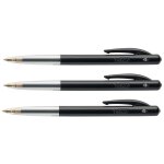 Bic lot de 3 stylos bille rtractable m10 clic medium pointe moyenne 1 mm noire