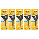 Bic lot de 5 packs 2 recharges pour stylo bille 4 couleurs pointe moyenne 1 mm noir