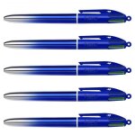 Bic lot de 5 stylo - billes r�tractable 4 colours smooth gradient s bleu fonc�