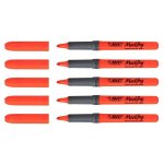 Bic lot de 5 surligneurs highlighter grip pte biseau moyenne orange