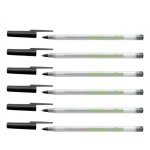 Bic lot de 6 stylos a bille ecolutions round stic corps transparent glac� noir