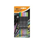 Bic lot de 6 stylos feutre a pointe fine 0. 4mm couleurs pastel assorties Bic lot de 6 stylos feutre a pointe fine 0. 4mm couleurs pastel assorties