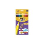 Bic etui x 12 - crayon en bois de haute qualit� - corps large de forme triangulaire