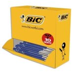 Bic pack 90 stylos bille m10 bleu + 10 offerts. pointe moyenne
