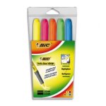 Bic pochette de 5 surligneurs assortis brirteliner grip