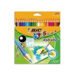 Bic pochette plastique de 24 crayons de couleur aquarellable aquacouleur