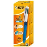 Bic stylo bille 4 couleurs pointe moyenne r�tractable / grip confort bleu / noir / . . .