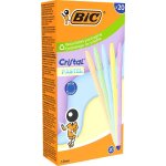 Bic stylo a bille cristal pastel, trait bleu, 20 pi�ces