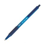 Bic stylo a bille pointe moyenne rtractable encre bleue corps caoutchouc anti - fatigue soft feel clic ...